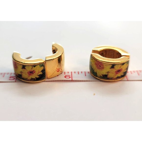 Gold Monet Sunflower Bangle Bracelet and Post Earrings Set by The Met Dh807 - Picture 13 of 14